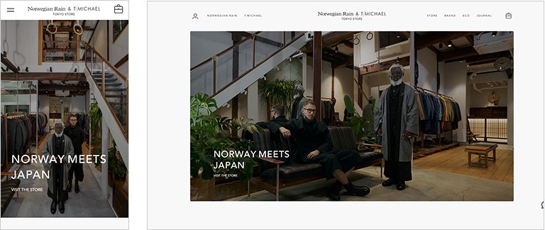 Shopifyで参考になるECサイト構築・制作事例 Norwegian Rain & T-MICHAEL TOKYO STORE